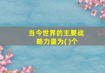 当今世界的主要战略力量为( )个